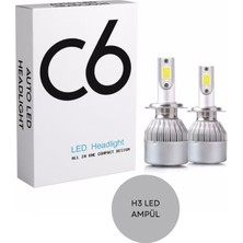 Gümrük Bey C6 LED Zenon H3 LED Xenon 48 Watt 10800LM 6000K Far Ampülü