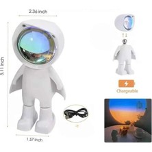 Nuveden Ieg™ Gün Batımı Lambası Işık Arka Plan Projektör Sevimli Astronot Enerji Tasarruflu