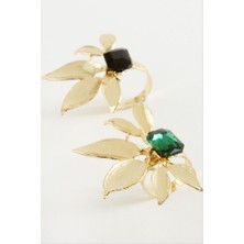 Zero Land Matrixzn Çiçek Metal Taşlı Yüzük 1 Adet - Sarı