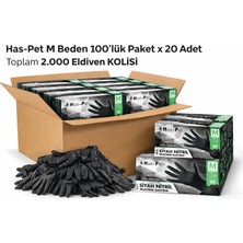 Haspet Çok Amaçlı Siyah Nitril Eldiven 100 lü paket x 20 Adet Koli