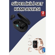 Nuveden Ieg™ Nabız Ölçer Hediye Bileklikli Akıllı Saat ve Dijital Göstergeli Bluetooth Kulaklık Ço