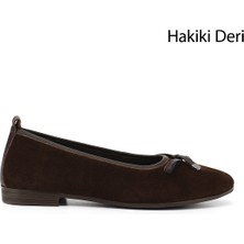 Gönderi(r) Kadın Kahve Süet  Fiyonklu Hakiki Deri Babet