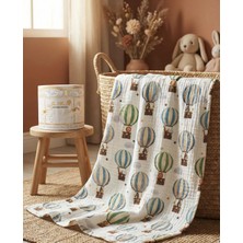 The Little Leo Hayal Uçuşu Müslin Bebek Seti / 4 Katlı Müslin Battaniye/ Bebek Örtüsü /bebek Hediye