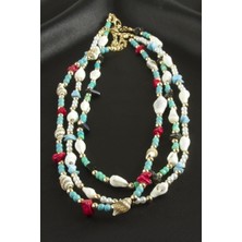 Zero Land Matrixzn Deniz Kabuğu Boncuk Kolye - Ebruli