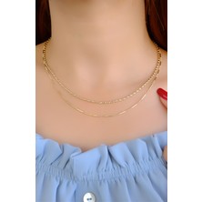 Çift Sıra Zincir Kolye 14 Ayar A084995