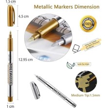 Nexa Metalik Boya Markör Kalemleri, 6 Adet Boyama Kalemi, Su Geçirmez ve Hızlı Kuruyan Metalik Kalıcı Işaretleyiciler, Scrapbooking, Kumaş, Dıy Fotoğraf Albümü, Altın ve Gümüş Için