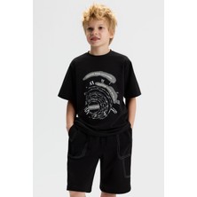 Nk Erkek Çocuk Labirent Tshirt 8-14 Yaş Siyah