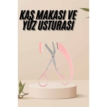 Nuveden Ieg™ Kavisli Kaş Kirpik Düzeltici Bıyık Alma Taraklı Kaş Makası Yüz Bakım Seti Makas