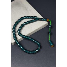 Tesbihkenti Kalın Ip Geçişli Güzel Çekimli Ateş Kehribar Tesbih