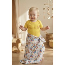 The Little Leo Aslan Desenli Müslin Bebek Örtüsü/ Müslin Bebek Battaniyesi