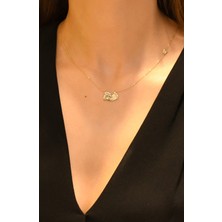 Taşlı Bebek Ayak Izi Kolye 14 Ayar ATS6700