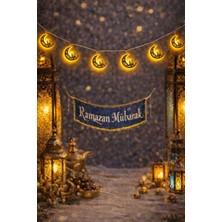 Pairla 2 Metre Gold 10 Adet Ramazan Temalı LED Işıklı Süsleme Seti Ramazan Süsleri, Ramazan Hediyem Ramazan Süsü