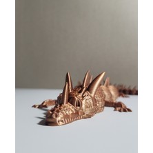 🐉 55 cm Bakır Renkli Dev Ejderha Figürü – 3D Baskı Mitolojik Ejderha Heykeli – Metalik Görünümlü Dekoratif Tasarım