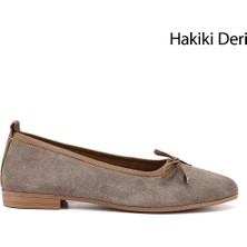 Gönderi(r) Kadın Vizon Süet  Fiyonklu Hakiki Deri Babet