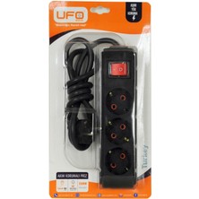 Nexa 3lü Akım Korumalı Priz 1,5 Metre Kablolu Grup Priz, Max 3500W Aşırı Yük Koruması 3lü Uzatma Kablosu Çoklu Priz (Siyah)