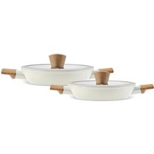 Nexa Crystal Almond Cream Indüksiyon Tabanlı Sahan 4 Parça Set