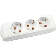 Nexa Üçlü Priz Topraklı Çocuk Korumalı Klemensli-Beyaz (Kablosuz)