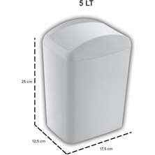 Nexa Soft Çöp Kutusu Döner Kapak 5 Lt Beyaz