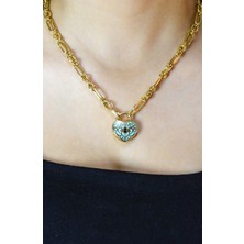 Kalp Kilit Kolye 14 Ayar A057738