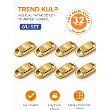 İmt Aksesuar  Lüks Trend Altın(32 mm 8 Adet) Mobilya Yatak Odası Tv Ünitesi Konsol Çocuk ve Genç Odası Kulp