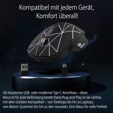 Nexa Inca-Inca IWM-551 Rechargeable 4 LED Illuminated Silent Mouse (Sessiz) Micro USB Kablo Usb+ Type C Desteği Çift Alıcı 2.4ghz Kablosuz Fare Dpı 800 1200 1600 400MAH