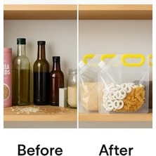 Nexa 12’li Katlanabilir Saklama Torbası 2,5 Litre Sızdırmaz Kapaklı Çok Amaçlı Su ve Gıda Saklama Poşeti Pirinç Bakliyat Kamp Piknik Seyahat Için Dayanıklı