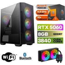 MSI Şafak-Gaming Pc Ddr5 |ryzen 5 7500X3D | Rtx 5060 8gb | 16 GB Ddr5 Ram | 1 Tb Nvme 5000 4000 |WİN11PRO|240MM Sıvı Sogutma|