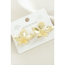 Zero Land Matrixzn Orkide Metal Küpe - Sarı