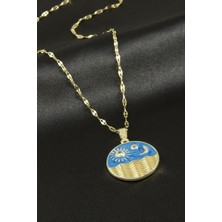 Zero Land Matrixzn Deniz Manzaralı Lüks Çelik Kolye - Sarı