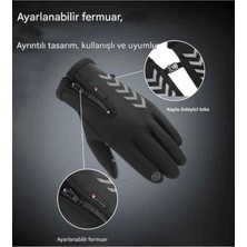 Işık Ticaret Su Geçirmez Softshell Unisex Bisiklet, Motosiklet Eldiven Dokunmatik Kışlık Rüzgar Geçirmez Kaymaz - Beden: L | Renk: Siyah