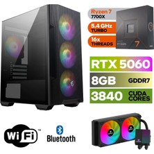 MSI Şafak-Gaming Pc Ddr5 |ryzen 7 7700X | Rtx 5060 8gb | 16 GB Ddr5 Ram | 1 Tb Nvme 5000 4000 |WİN11PRO|240MM Sıvı Sogutma|