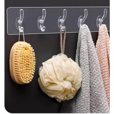 Nexa Şeffaf Yapışkanlı Duvar Askısı – 5’li Set, Deliksiz Montaj, Suya Dayanıklı, Şık ve Güçlü Tutucu Kanca