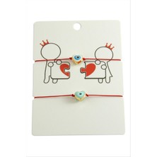 Zero Land Matrixzn Kalp Nazar Ip Bileklik 2 Adet - Kırmızı