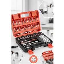 Nuveden Ieg™ 53 Parça Profesyonel Lokma Takımı - 1/4" Cırcır Kolu ve Çelik Soket Seti (Çantalı)