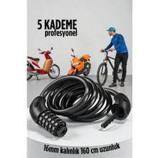 Nuveden Ieg™  Şifreli Bisiklet Kilidi 16 mm Kalınlık 200 cm Scooter Motosiklet Kilidi - Çelik Kablo