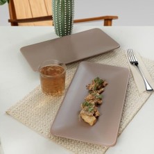 Nexa Mat Toprak Taupe Siera Kayık Tabak 33 cm 2 Adet 977