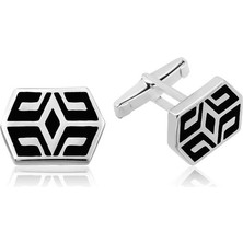 Tienda Elegante Gümüş Desenli Kol Düğmesi