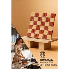 Nuveden Ieg™ Derin Su Serisi - Lüks Kare Bambu Mutfak Nihalesi 17X17 cm