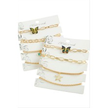 Zero Land Matrixzn 4 Adet Kelebek Trend Zincir Bileklik - Sarı