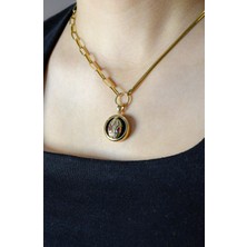 Yılan Başlı Tasarım Kolye 14 Ayar A051003