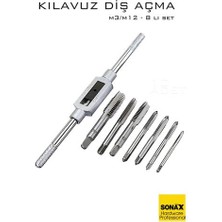 Nuveden Ieg™ 8 Li Diş Açma Kılavuz Seti –endüstriyel Çelik M3-M12 Arası Dişli Matkap Ucu