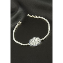 Zero Land Matrixzn Yuvarlak Zirkon Taşlı Çocuk Bileklik 16 cm - Gümüş Rengi