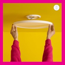 Nexa Wiz Superslim 22W Beyaz Sıva Üstü Rgb Akıllı LED Yuvarlak Panel Tavan Armatürü 42 cm Çapında 2600 Lumen