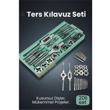 Nuveden Ieg™ 20 Parça Profesyonel Metrik Ters Kılavuz ve Pafta Seti M3-M12 - Hassas Diş Açma ve Onarı