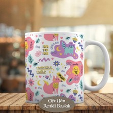 Asilmeydan Renkli Hayvanlar Dünyası Baskılı Kupa Bardak Hediyelik-5350