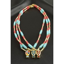 Zero Land Matrixzn Balık Taşlı Boncuk Kolye - Ebruli