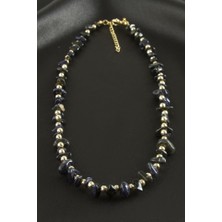 Zero Land Matrixzn Lacivert Yıldız Kırık Doğaltaş Kolye - Lacivert