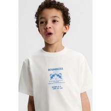 Nk Erkek Çocuk Boudless Tshirt 4-8 Yaş Ekru-Mavi