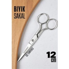Nuveden Ieg™ Turk Ice Tempered 702 Bıyık Makası - Bıyık Sakal Düzeltme Makası Kuaför Makası 12 cm