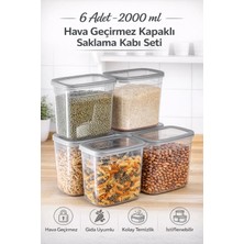 Eba Home 6 Adet 2 Litre Erzak Bakliyat Saklama Kabı Seti 20 Adet Etiket Hediye